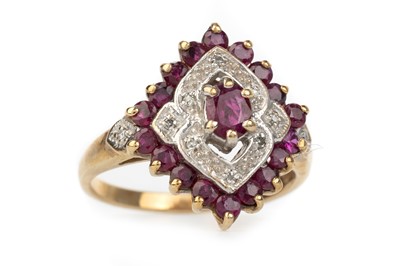 Lot 506 - RUBY AND DIAMOND DRESS RING