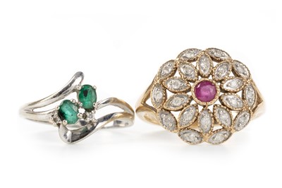 Lot 520 - TWO GEM SET DRESS RINGS
