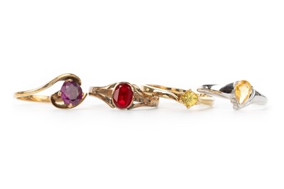 Lot 536 - FOUR GEM SET DRESS RINGS