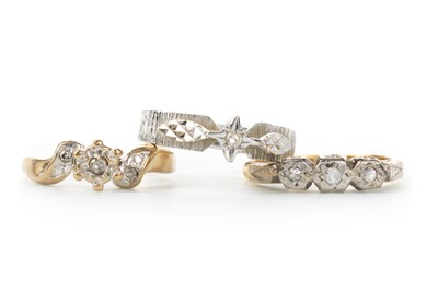 Lot 544 - THREE DIAMOND SET RINGS