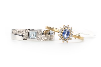 Lot 546 - TWO GEM SET DRESS RINGS