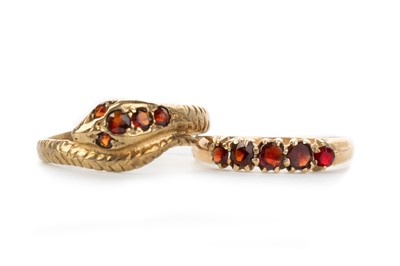 Lot 550 - TWO GARNET RINGS