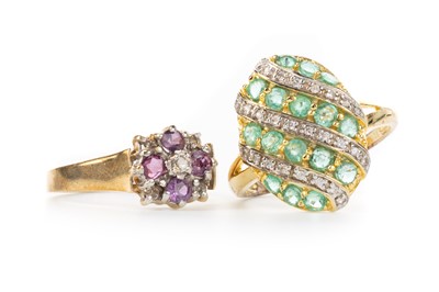 Lot 570 - TWO GEM SET DRESS RINGS