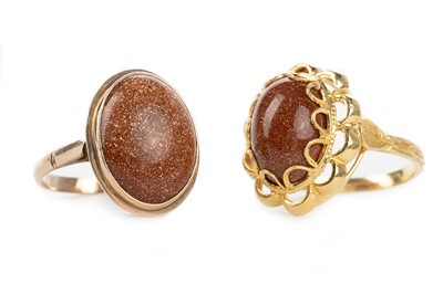 Lot 590 - TWO SUNSTONE RINGS