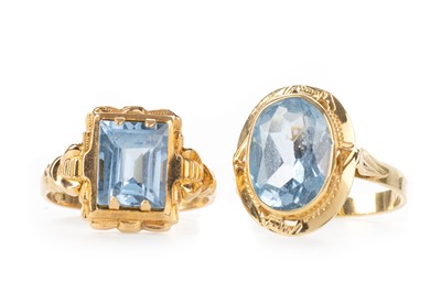 Lot 592 - TWO TOPAZ RINGS