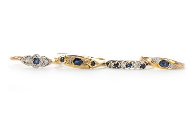 Lot 598 - FOUR SAPPHIRE RINGS