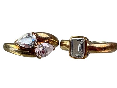 Lot 459 - TWO CUBIC ZIRCONIA DRESS RINGS