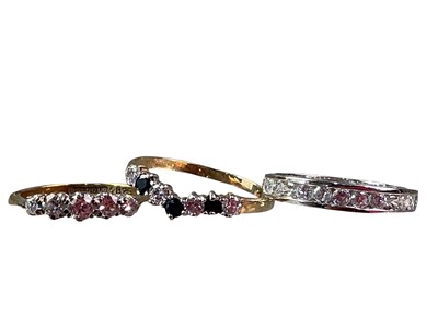 Lot 460 - THREE CUBIC ZIRCONIA BANDS
