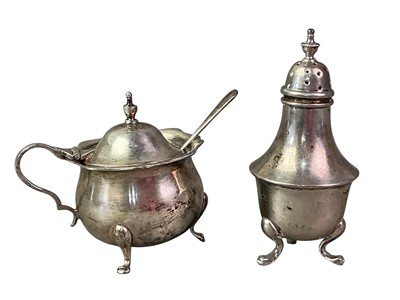 Lot 372 - TWO SILVER CRUET SETS