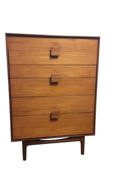 Lot 525 - MID CENTURY TEAK CHEST OF DRAWERS