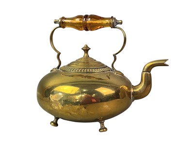 Lot 530 - PAIR OF BRASS TODDY KETTLES