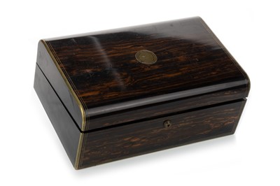 Lot 1250 - VICTORIAN COROMANDEL WOOD LAP DESK