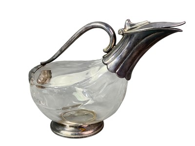 Lot 511 - NOVELTY GLASS AND SILVER PLATED DECANTER