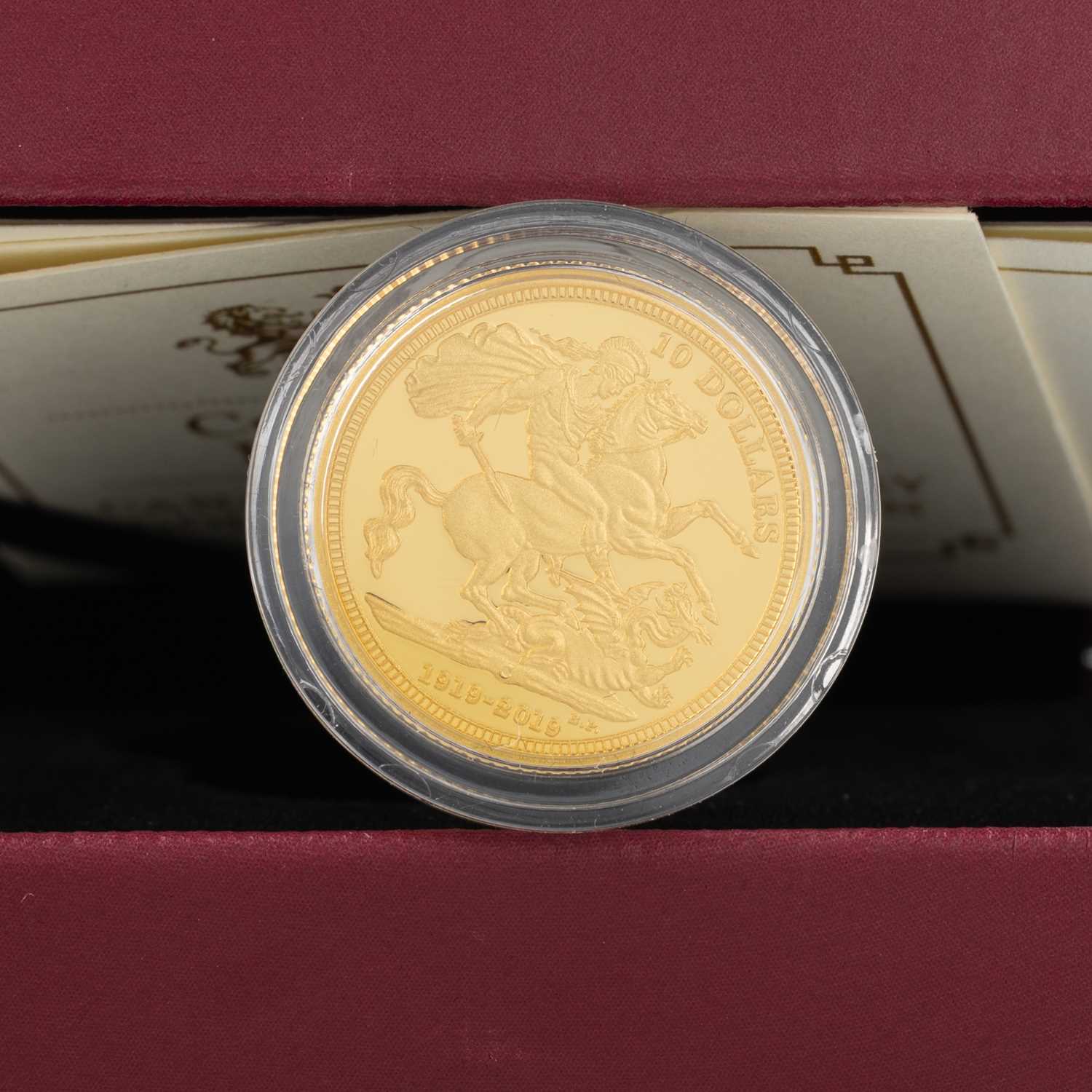 Lot 6 - ELIZABETH II CANADA 2019 CENTENARY GOLD PROOF SOVEREIGN