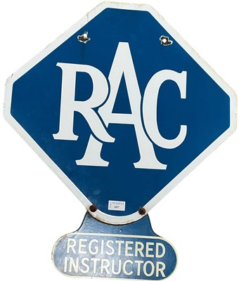 Lot 607 - RAC 'REGISTERED INSTRUCTOR' DOUBLE SIDED ENAMEL SIGN