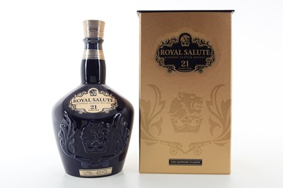 Lot 167 - CHIVAS ROYAL SALUTE 21 YEAR OLD SAPPHIRE DECANTER 1L