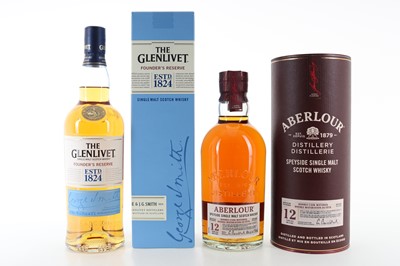 Lot 205 - ABERLOUR 12 YEAR OLD 75CL AND GLENLIVET FOUNDER'S RESERVE