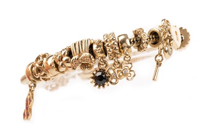 Lot 467 - GOLD PANDORA CHARM BRACELET