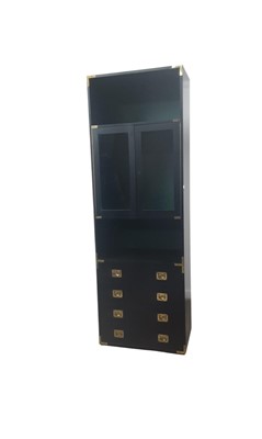 Lot 571 - CAMPAIGN STYLE BOOKCASE