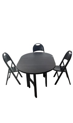 Lot 573 - ASH DROP LEAF TABLE AND CHAIRS