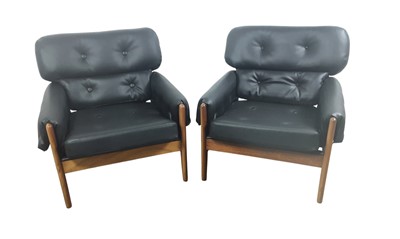 Lot 611 - TEAK FRAMED LOUNGE SUITE