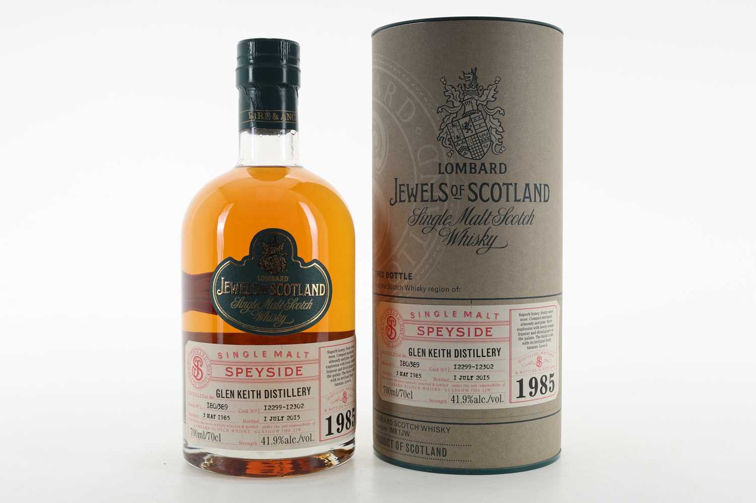 Lot 56 - **GLEN KEITH 1985 30 YEAR OLD LOMBARD JEWELS OF SCOTLAND