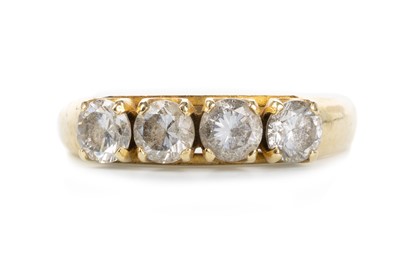 Lot 481 - GEM SET FOUR STONE RING