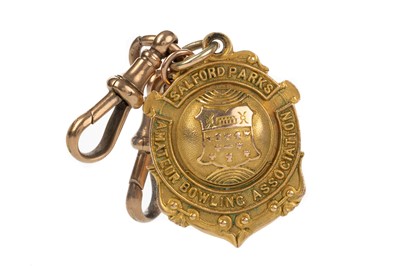Lot 1710 - SALFORD PARKS AMATEUR BOWLING ASSOCIATION GOLD MEDAL