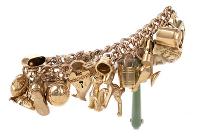 Lot 487 - GOLD CHARM BRACELET