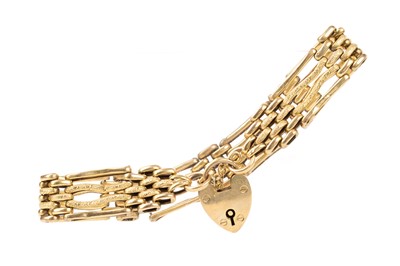 Lot 489 - TWO GOLD GATE BRACELETS