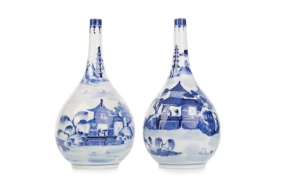 Lot 1271 - PAIR OF CHINESE BLUE AND WHITE VASES