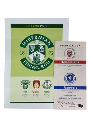 Lot 45 - BOHEMIANS F.C. VS RANGERS F.C. EUROPEAN CUP PROGRAMME