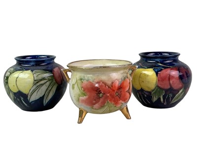 Lot 47 - MATCHED PAIR OF MOORCROFT MINIATURE VASES