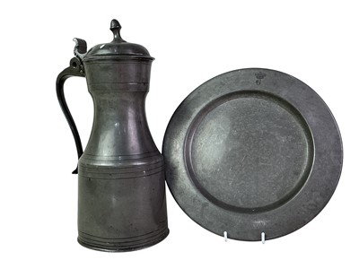 Lot 46 - PEWTER 'TAPPIT HEN' LIDDED TANKARD
