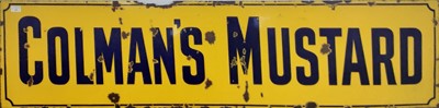 Lot 645 - 'COLMAN'S MUSTARD', ENAMELLED ADVERTISEMENT SIGN