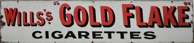 Lot 648 - 'WILLS'S GOLD FLAKE CIGARETTES', ENAMELLED ADVERTISEMENT SIGN