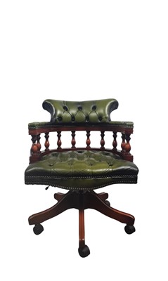 Lot 100 - MAHOGANY SWIVEL CAPTAIN'S CHAIR