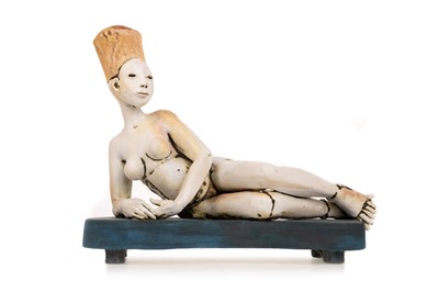 Lot 616 - SALLY MACDONELL AFRICAN STYLE CERAMIC FIGURE