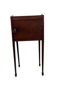 Lot 63 - MAHOGANY AND INLAID POT CUPBOARD