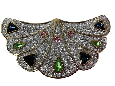 Lot 227 - TWO SWAROVSKI 'SWAN STAR' BROOCHES