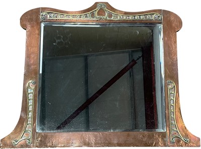 Lot 654 - ARTS & CRAFTS COPPER WALL MIRROR