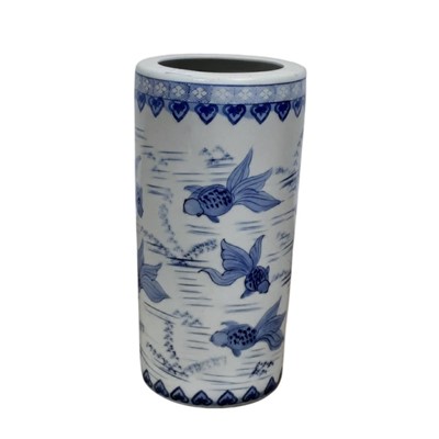 Lot 193 - MODERN CHINESE BLUE AND WHITE STICK STAND