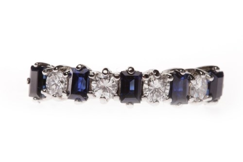 Lot 37 - SAPPHIRE AND DIAMOND HALF ETERNITY RING with...