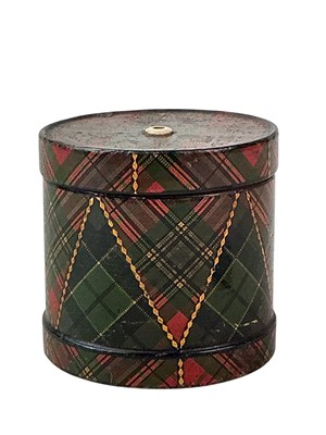 Lot 201 - SMALL TARTAN WARE STRING BOX