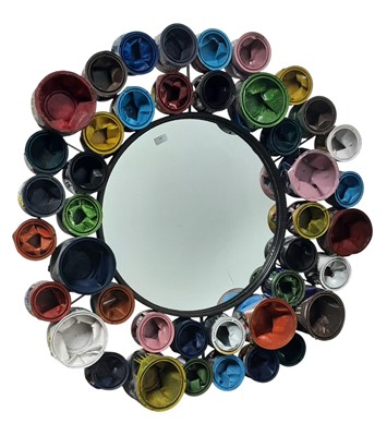 Lot 655 - CONTEMPORARY CIRCULAR WALL MIRROR