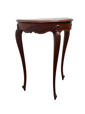 Lot 328 - MAHOGANY D SHAPED SIDE TABLE