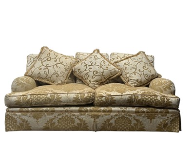 Lot 330 - LARGE UPHOLSTERED THREE SEAT SOFA