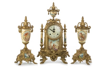 Lot 995 - 20TH CENTURY GERMAN CLOCK GARNITURE