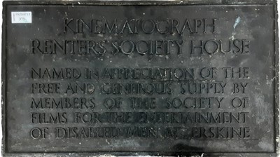 Lot 373 - LARGE BRASS PLAQUE