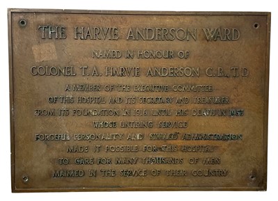Lot 76 - LARGE BRASS PRESENTATION PLAQUE